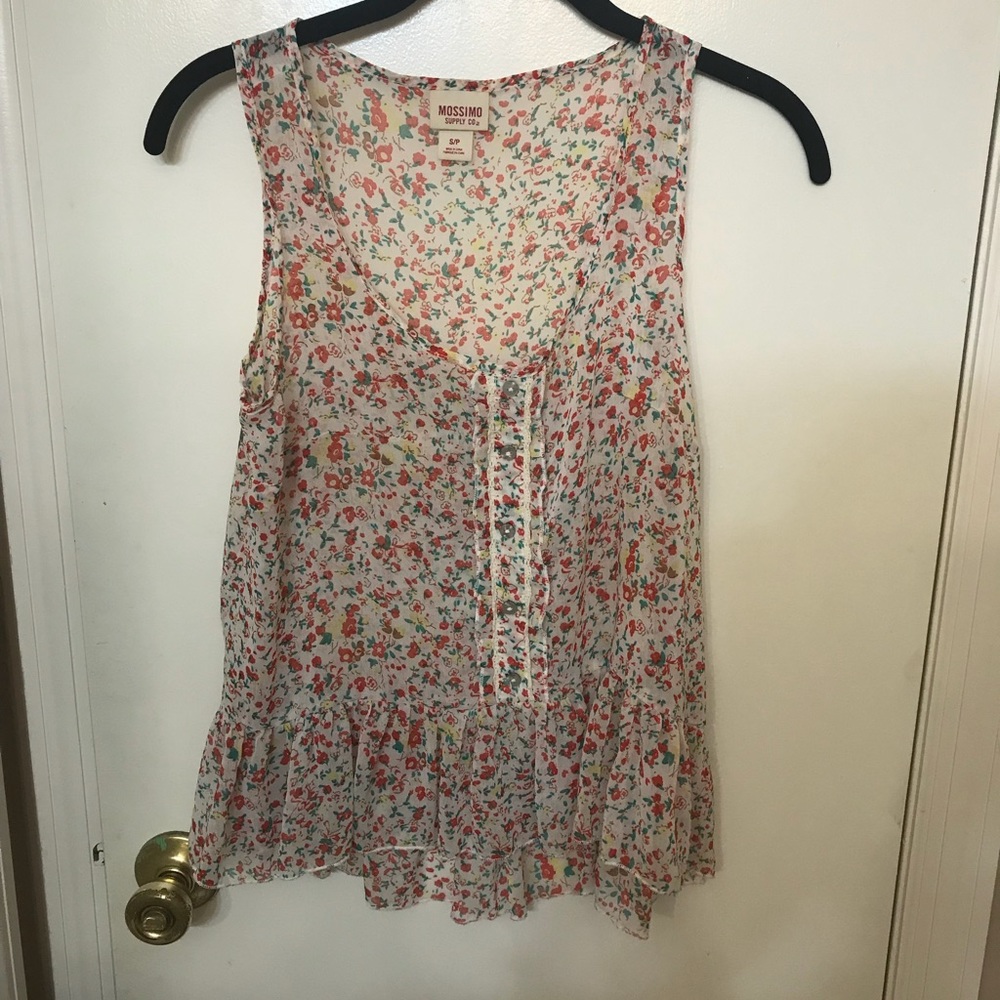 Sheer floral flouncy top